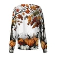 thumbnail image 4 of Womens Halloween Pumpkin Print Scrub Jacket Long Sleeve Nursing Uniform Jacket Fall Halloween Workwear With Pockets Multicolor 3XL, 4 of 4