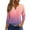 Pink, variant on Wutalume 3/4 Length Sleeve Womens Tops, Button-Up V-Neck T-Shirt with Gradient Tone for Daily Wear, Weekend, Simple Outfits, and Easy Care,Black L