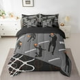 thumbnail image 2 of Erosebridal 3D Basketball Bedding Sets Queen Size, Ball Game Comforter Sets with Sheets, Sports Theme Decor, Reversible 7 Pieces, 2 of 6