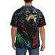 thumbnail image 3 of Balery Vintage Wolf Warrior Camisa Casual de Manga Corta con Botones para Hombre, Texturizada, Estilo Cubano, para Playa, Verano-Medium, 3 of 5