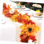 SKYSONIC Fall Decor 6 ft Sunflower Garland, Fall Leaves Garland with Fall Decorations Berries Pumpkins and Maple Leaves, Autumn Decor for Thanksgiving