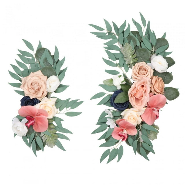 2x Wedding Arch Flower Artificial Floral Swag Welcome Sign Flowers Floral Swags, B