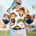 thumbnail image 6 of Daiia Monkeys Swinging from Palms Mens Baseball Jersey Button Down Shirts Short Sleeve Sports Uniforms-Small, 6 of 9