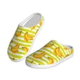 thumbnail image 2 of Wukai Bananas On A Striped Print Women's Indoor Bedroom Slipper Slip On Shoes, Unisex House Shoes with Anti-Skid Sole for Men, Gift for Women Men-39/40, 2 of 7