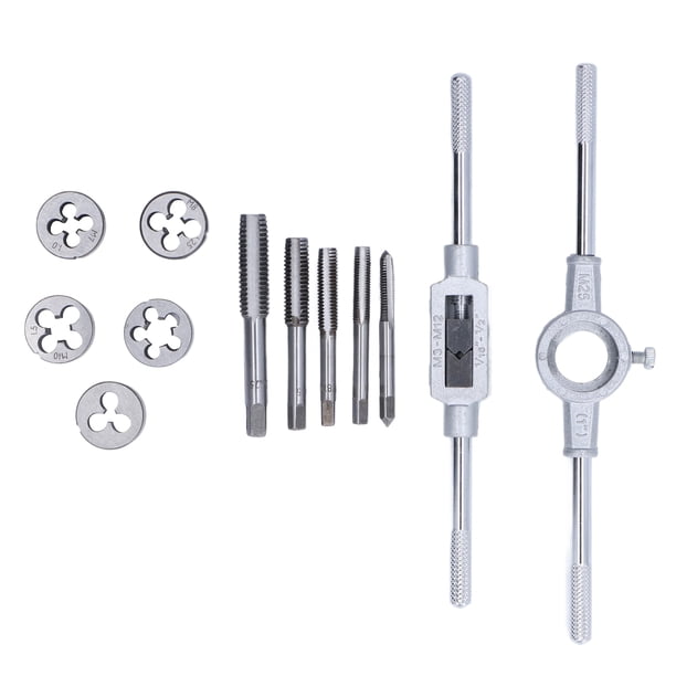 Juego de 12 herramientas manuales para roscar y taladrar con llave de troquel para muebles de vehículos