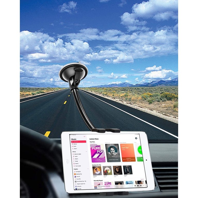 Dual Car Tablet Mount, woleyi Windshield Car Window Phone & Tablet Holder with Double Long Arm Suction Cup for iPad Pro 9.7, 11, 12.9 Air Mini 5 4 3