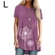 thumbnail image 2 of Sonducket Mujer Impreso Cuello Manga Corta Túnica Camisa Prendas para la parte del cuerpo Púrpura L, 2 of 5