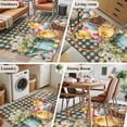 thumbnail image 5 of Area Rug for Living Room, Easter Chicken Eggs Non-Slip Indoor Large Carpet for Bedroom/Dining Room, Spring Daisy Flowers Blue Brown Plaid Washable Low-Profile Rectangle Floor Runner Rugs - 4 x 6 Ft, 5 of 8