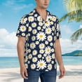 thumbnail image 3 of Sikiie Daisy Floral Print Men's Hawaiian Shirt, Summer Beach Button Pocket Short Sleeve T-Shirt,X-Large, 3 of 7