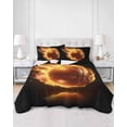 thumbnail image 3 of Basketball Queen Size Down Alternative Comforter, Lightweight Comforter Quilt Bedding Set with Pillow Shams Modern Buruning Flame Sport Black Background All Seasons Bed Comforter Duvet Insert 90"x96", 3 of 7
