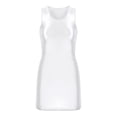 thumbnail image 5 of YONGHS Womens One Piece Oily Glossy Smooth Slimming Dress Sleeveless U Neck Mini Dresse White L, 5 of 7