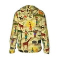 thumbnail image 2 of Goofa Ethnic African Printed Women's UPF 50+ Sun Protection Hoodie Jacket Lightweight Long Sleeve Sun Shirt for Women with Pocket Hiking Outdoor-XX-Large, 2 of 9