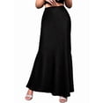 thumbnail image 3 of Women Fall Skirts Business Casual Clothes High Waisted Cocktail Party Wedding Guest Mermaid Maxi Skirt Black S, 3 of 9