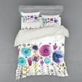 thumbnail image 1 of Dragonfly Duvet Cover Set, Hello Summer Concept Dandelion and Winged Bug Be Happy Artwork, Bedding Set with Shams and Fitted Sheet, 3 Sizes, by Ambesonne, 1 of 3
