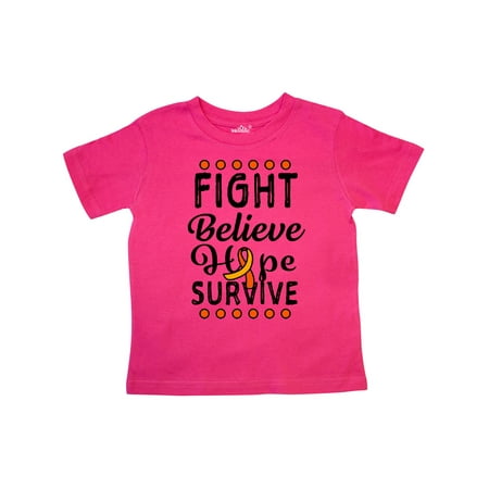 

Inktastic Leukemia Awareness Fight Believe Hope Fight Gift Toddler Boy or Toddler Girl T-Shirt