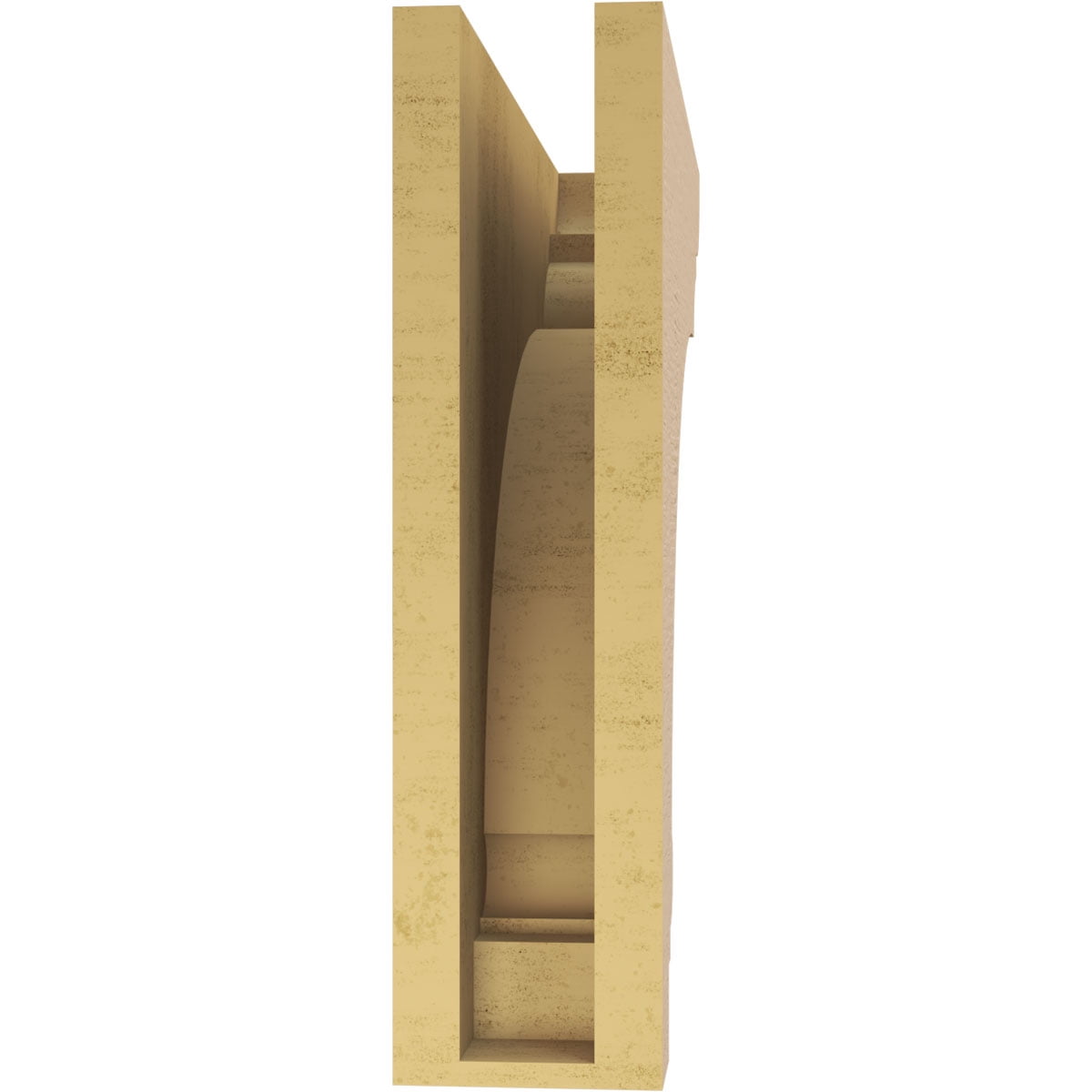 4"W x 16"D x 16"H Thin Hughes Rough Cedar Woodgrain TimberThane Corbel, Primed Tan