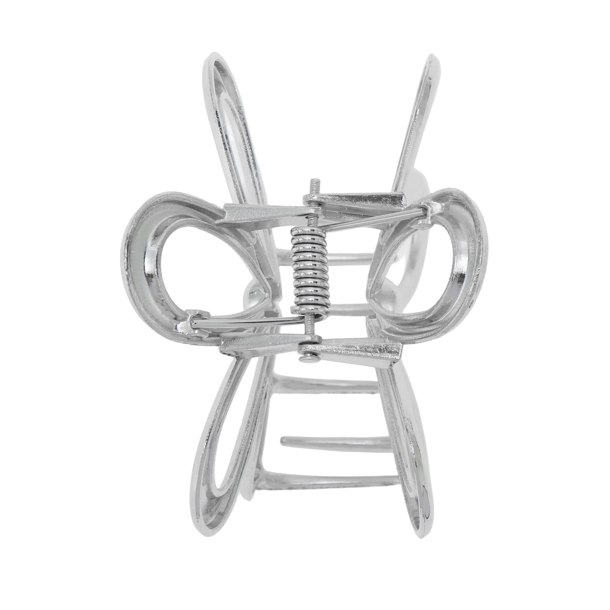 Unique Bargains Cutout Flower Claw Clip Special Occasions Silver Tone
