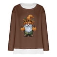 thumbnail image 3 of Craaazy Halloween Shirts For Women Fake Two Piece Casual Crew Neck Long Sleeve pullover Halloween Print Tops Gifts, 3 of 6