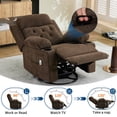 thumbnail image 4 of TacleeKii Oversized Swivel Rocking Recliner with Massage and Heat for Big and Tall Adults, Ergonomic Wide Seat Lounge Chair, 400 Lbs, Brown, 4 of 9