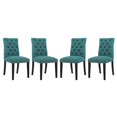 thumbnail image 1 of Modway Chaise de Salle à Manger Duchess en Tissu, Ensemble de 4, Sarcelle, 1 of 4