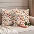 thumbnail image 2 of Pumpkin Outdoor Waterproof Pillow Covers, Fall Thanksgiving Eucalyptus Retro Watercolor Decorative Square Throw Pillowcase Sofa Cushion Sham for Patio/Couch/Chair, 20"x20" 2 Pack, 2 of 8