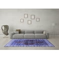 thumbnail image 3 of Ahgly Company Indoor Square Oriental Blue Industrial Area Rugs, 6' Square, 3 of 4