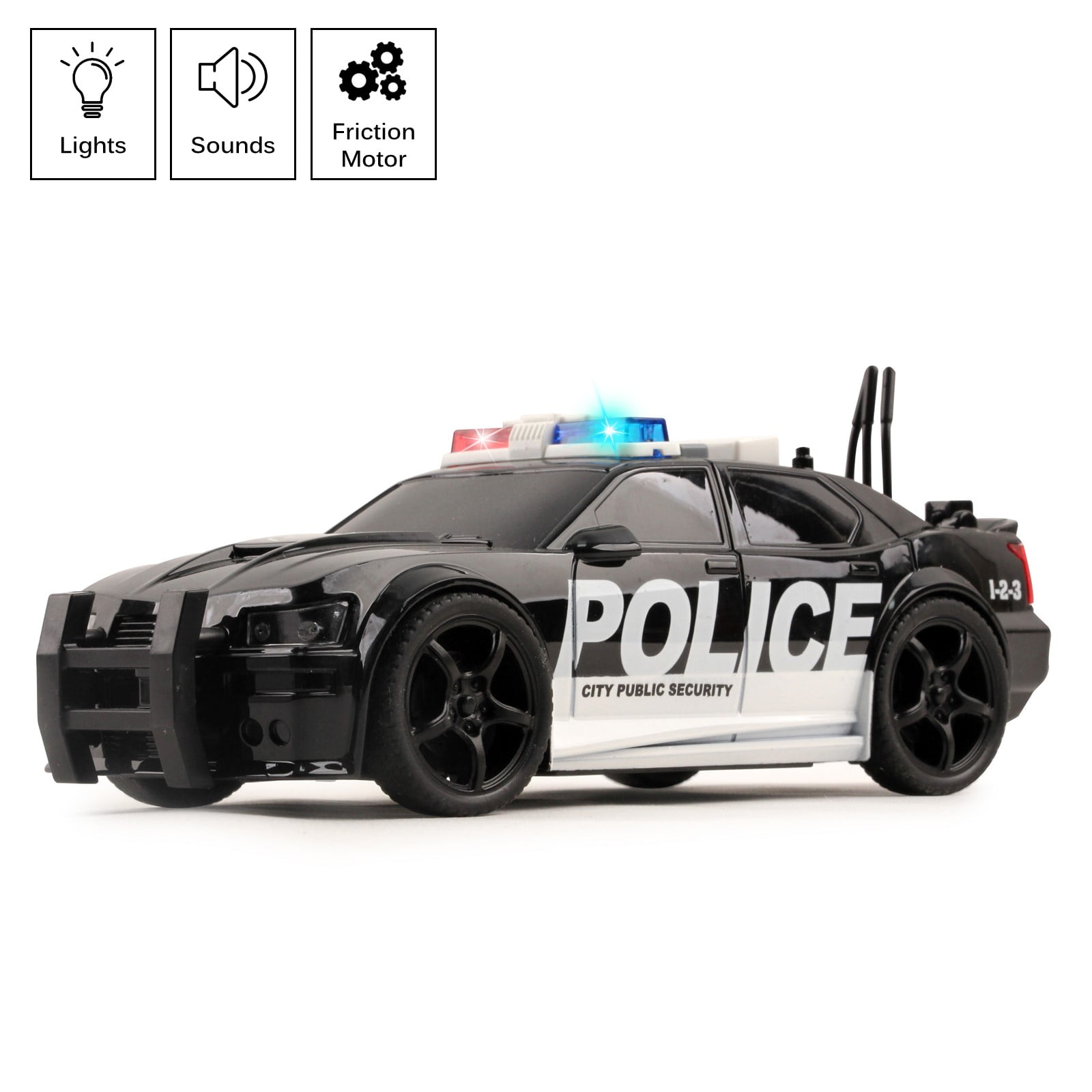 toy police cars with working lights and sirens
