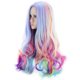 thumbnail image 1 of Peluca de pelo arcoíris ondulado largo y rizado completo, peluca resistente al calor para festivales de música, fiestas temáticas, bodas, conciertos, citas, cosplay y más, 1 of 5