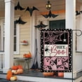 thumbnail image 5 of Pink Halloween Spooky Ghost Decorative Garden Flag Hey Boo Spider Web Yard Outside Home Decoration Funny Polka Dots Burlap Outdoor Small Decor Double Sided 12 x 18, 5 of 6