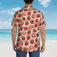thumbnail image 4 of Sikiie Cute Strawberry Print Men's Hawaiian Shirt, Summer Beach Button Pocket Short Sleeve T-Shirt,Medium, 4 of 7