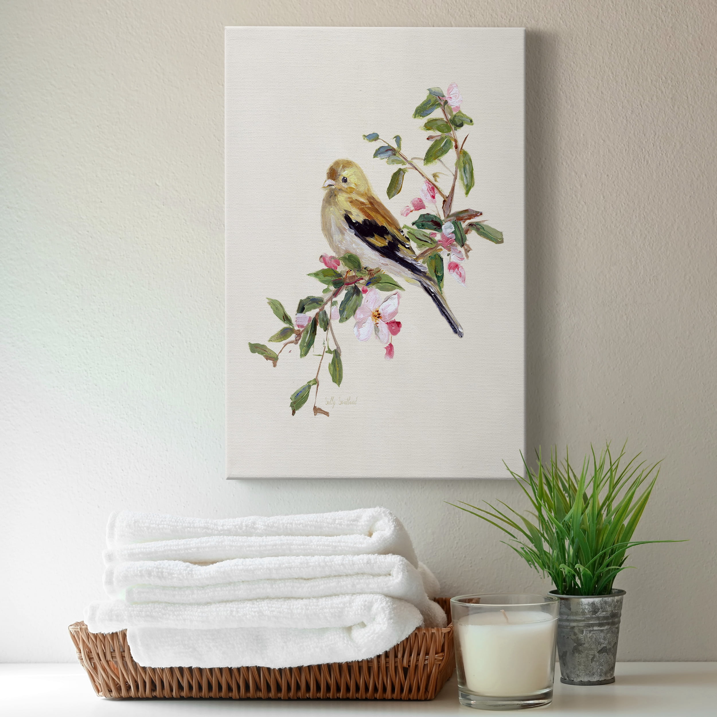 Spring Song Pine Grosbeak Premium Gallery Wrapped Canvas - Ready to Hang - 40 x 60
