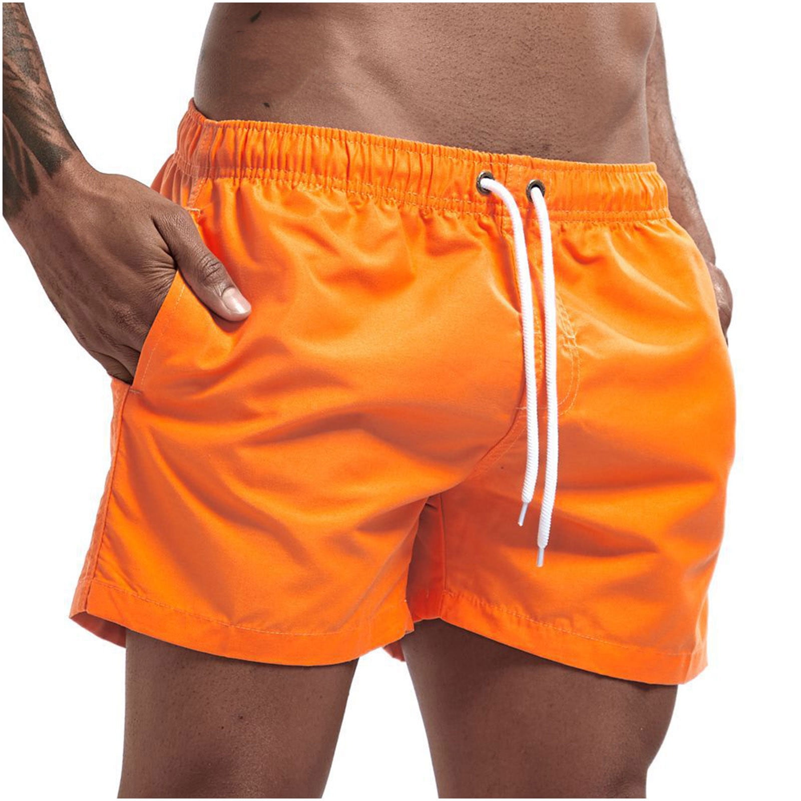Sodopo Mens Swim Trunks - 7 inch Inseam Solid & Stretch Swim Shorts ...