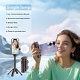 thumbnail image 2 of JC25 Foldable Aluminum Alloy Selfie Stick Tripod with 360° Rotation, Bluetooth 5.0 Remote Control, Small Round Light & 2 Cold Shoe Mounts - Portable 11cm Folded Design for Smartphones/Cameras,, 2 of 7