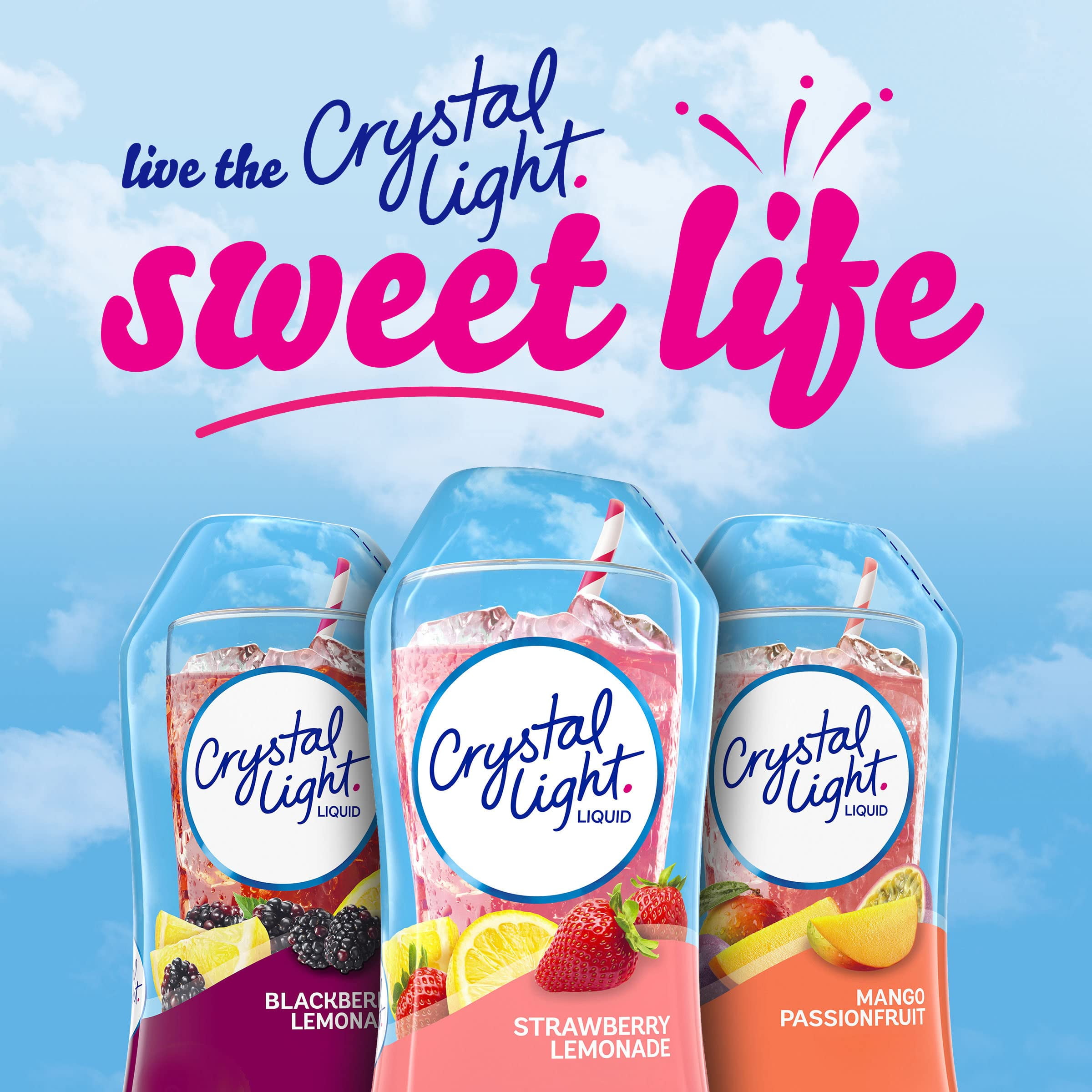 (12 pack) Crystal Light Liquid Strawberry Lemonade Naturally Flavored Drink Mix, 1.62 fl oz Bottle