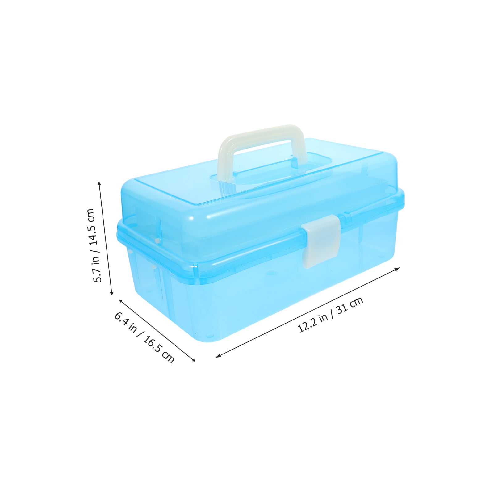 Plastic Three-Layer Storage Box Case Desk Organizer Art Tool box