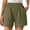 Army Green, variant on UAMVSH Women Casual Shorts Comfy Elastic High Waist Shorts Summer Vintage Solid Short Pants with Pockets