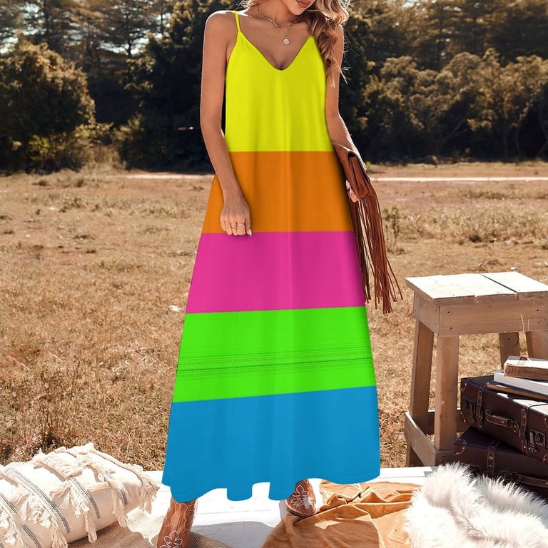 rainbow neon dress Neon Glow Pastel Rainbow Tulle Birthday Dress