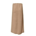 thumbnail image 6 of VBTAPA Women's Summer Linen Maxi Skirt Drawstring Low Waist A Line Casual Skirts Flared Long Skirt Khaki XXL, 6 of 8