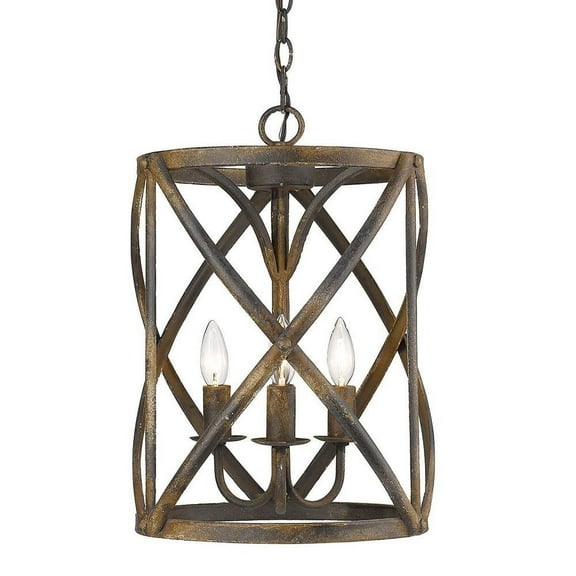 3 Light Pendant-Antique Black Iron Finish Bailey Street Home 170-Bel-2942270