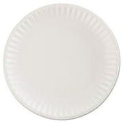 AJM Packaging Corporation Gold Label Coated Paper Plates, 9\" dia, White, 100/Pack, 10 Packs/Carton