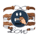 thumbnail image 1 of Blue Emotion risita mano Cover Pulsera de cuero Negro trenzado pulsera de cuerda de amor Unbranded M, 1 of 3