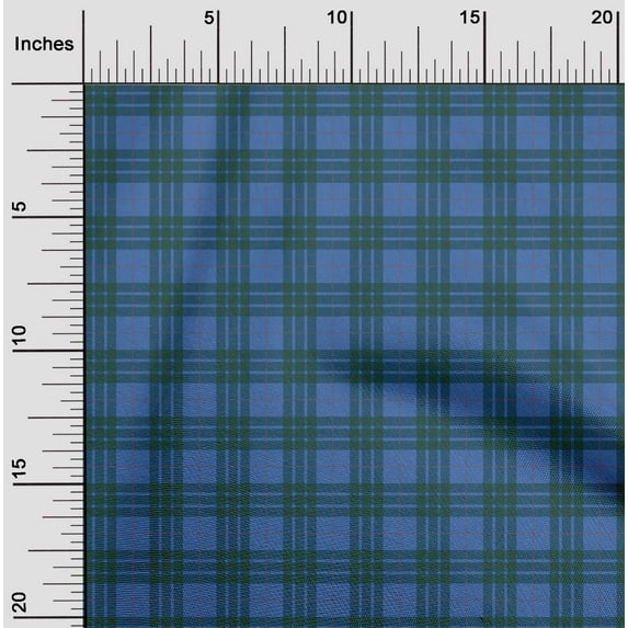 oneOone Cotton Poplin Fabric Tartan Check Print Fabric By The Yard 56 Inch Wide