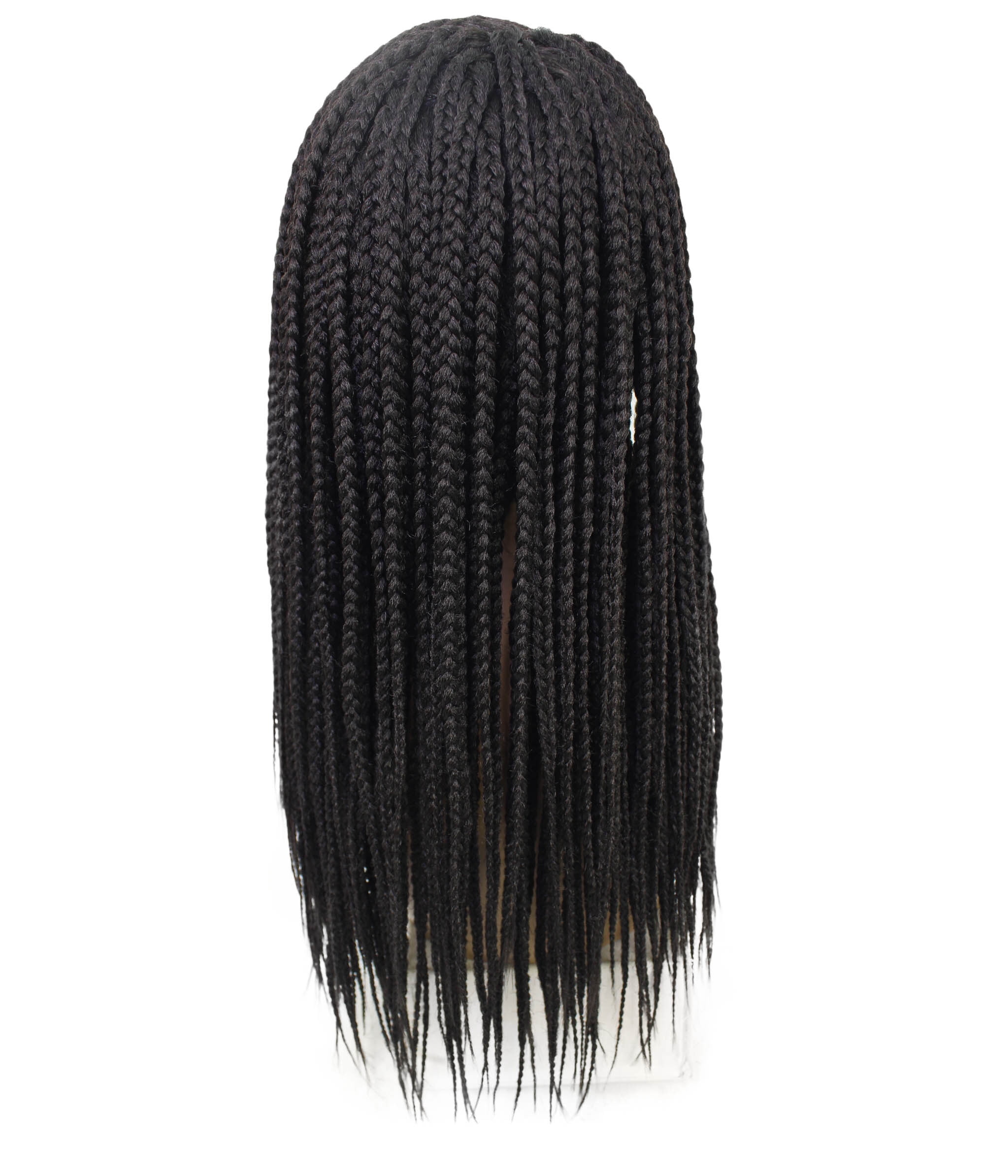 LUXLUXE Samone Curly Braided 21 in Long Braided Wig, Beauty Heat Resistant Fiber, Dark Brown