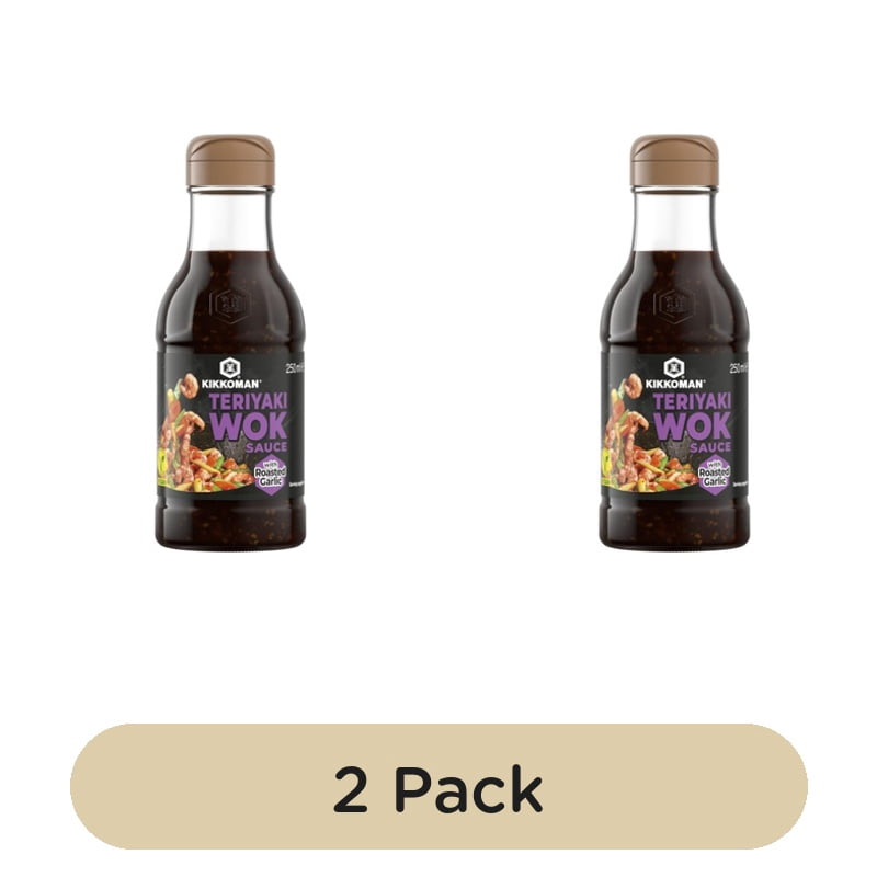 Kikkoman Teriyaki Roasted Garlic Sauce 250ml, British Import (Pack of 2)
