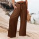 thumbnail image 4 of Pantalones de entrenamiento con cintura elástica para mujer - Pantalones largos lisos, corte holgado informal - Tejido cómodo para todas las ocasiones - Tallas S-XXXXXL, 4 of 7