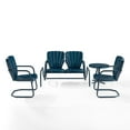 thumbnail image 6 of Ridgeland 4Pc Outdoor Metal Conversation Set- Loveseat Glider, Side Table, & 2 Armchairs - Navy Gloss, 6 of 6