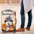 thumbnail image 4 of Happy Thanksgiving Alaskan Malamute Welcome Thankful Fall Autumn Pumpkin Travel Luggage Cover Alaska Mal Dog Lovers Gifts Suitcase Dust Protective Decor - 02021, 4 of 5