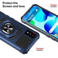 thumbnail image 3 of For TCL 30T 30 T Dropproof Shockproof Kickstand Ring Stand Phone Case Cover With Tempered Glass Screen Protector - Navy, 3 of 5