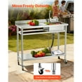thumbnail image 3 of KFFKFF Évier Utilitaire en Acier Inoxydable, Évier de Cuisine Commercial à Bol Unique Roulant avec Roues, Robinet et Tuyau d'Eau Chaude et Froide, Établi de Bassin Utilitaire, 3 of 9