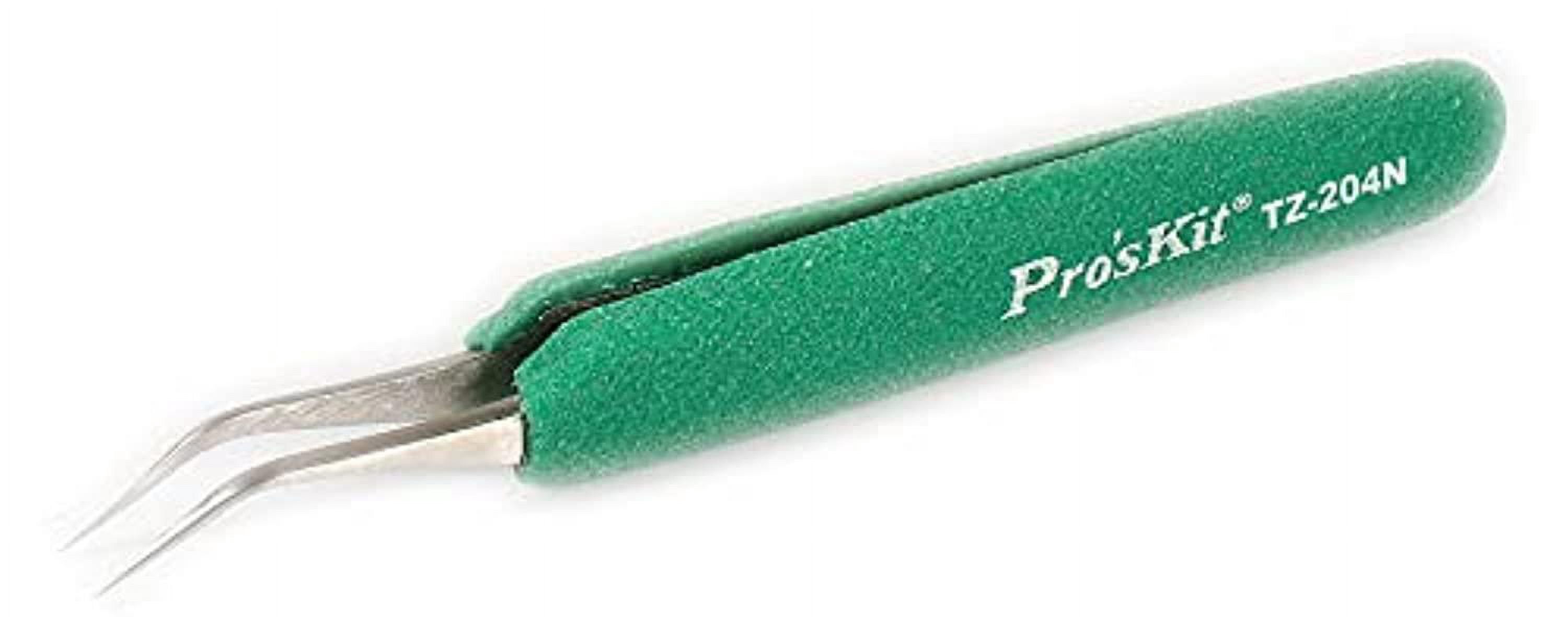 TZ-204N - TWEEZER METAL 4.7 INCH BENT CUSHIONED HANDLE